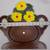 Decorative Standing Fruit Bowl Collapsible Wood Hibiscus Flower Design 3 thumbnail