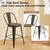 Industrial Bar Stools High Back Metal Wood Seat Set of 4 9 thumbnail