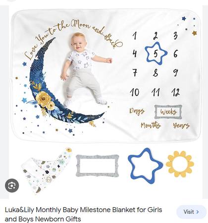 Baby monthly Milestone blanket 1