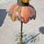 5FT Multi-Panel Amber Stained Glass Tiffany Style Lotus Gilt Bronze Table Lamp 3 thumbnail