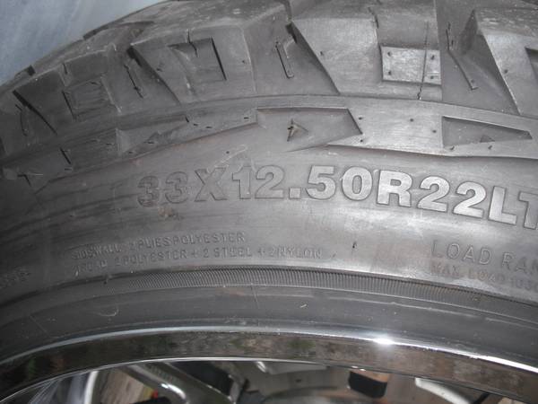 VENOM POWER TERRA HUNTER XT 33X12.50R22LT NEUMÁTICO LLANTA CROMADA 24'' 6 agujeros - $100 (Manchester nh)63470914915843121