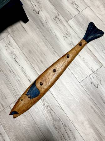 Unique Fish Hanging Rack- Hand Carved 1