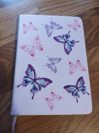 New Lavender Embroidered Butterfly Hardcover Journal 8" x 6" 1