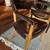 Burgundy Leather & Wood Accent Chair 2 thumbnail