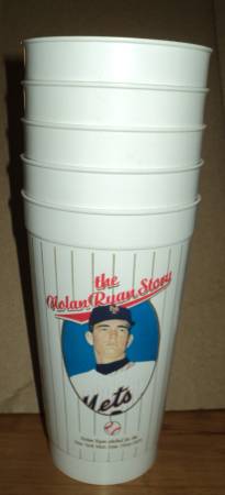 1990's Nolan Ryan Whataburger Cups NY Mets Lot of 5 1