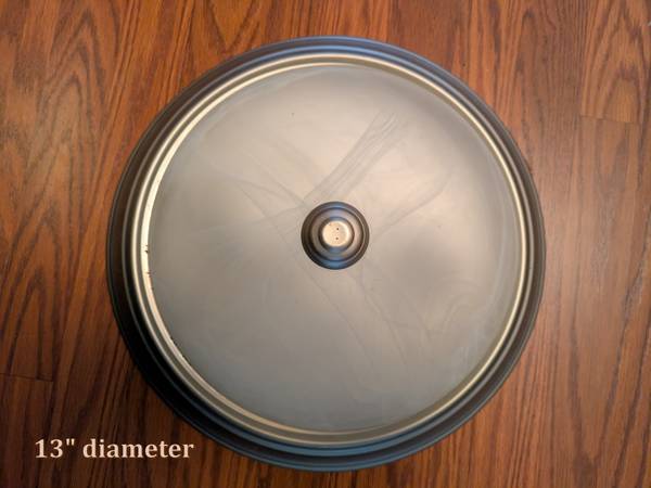 Flush Mount 2-Bulb Ceiling Fixture 13" Diam Brushed Nickel Metal 1