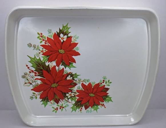 Poinsettia Rectangular Serving Tray 1