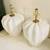 PAIR OF WHITE CERAMIC LAMPS W SHADES 2 thumbnail