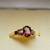 Vintage Natural Red Oval Tourmaline w/Diamonds 14K Gold Ring 9 thumbnail
