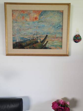 Framed original oil painting Morning By Kai Zhou Chinese artist 1