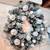 36" Snow Flocked Xmas Wreath White Ornaments Silver Glitter Pinecones 5 thumbnail
