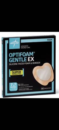 (4) - Optifoam Gentle Ex Sterile 7" x 7" Sacral Dressings 1