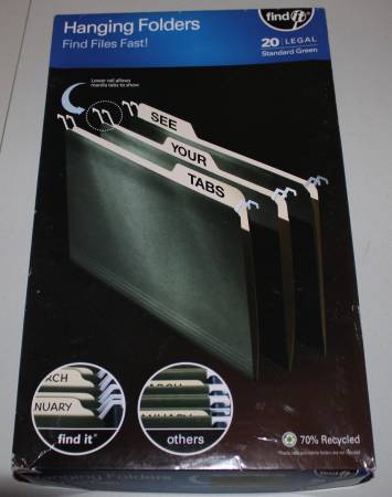 Hanging File Folders Tab Filing Cabinet Storage 20 Legal Size 1