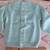 Vintage Handmade Knit Baby Sweater, Aqua button-down Cardigan 2 thumbnail