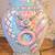 Heyward House Pastel Teal & Pink Tobacco Leaf Ceramic Table Lamp 9 thumbnail