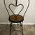Old Black Wrought Iron Ice Cream Parlor Chair Original Oak Seat 7 thumbnail