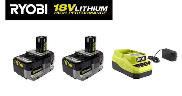 Ryobi 18V Lithium Ion HIGH PERFORMANCE 2x 4.0 Ah Batteries & Charger 1