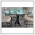 Custom Round Iron Pedestal + Glass Dining Table 3 thumbnail
