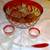 Stunning Cranberry to Clear Glass Vintage Punch Bowl Set w/ Ladle 1 thumbnail