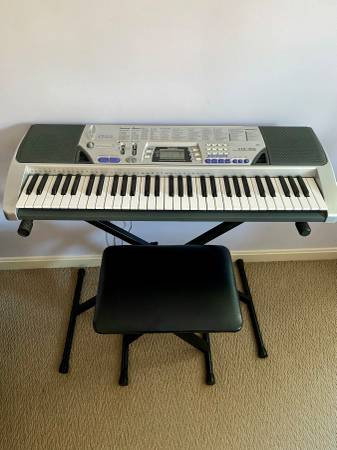 Casio Keyboard, Keyboard Stand & Bench For Sale 1