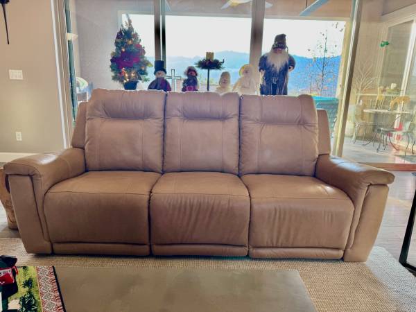LIKE-NEW Power Dual Reclining Leather Sofa 1