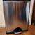 Stainless Trash Can Lidded Step Foot Opening Silver 1 thumbnail