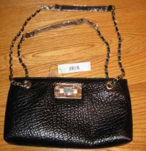 DKNY French Grain Leather Clutch With Chain 1