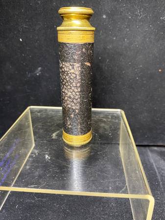 VTG Leather Wrapped Brass Nautical Maritime Spyglass Telescope 1