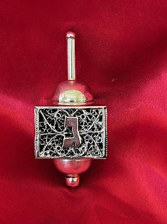 Chanukah Sterling Silver Dreidel Museum Quality Filigree - Made in Isr - $185 (Mequon)63471407311619123