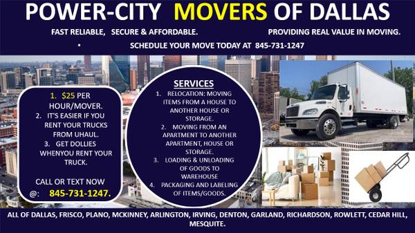 $25/hr/Mover-Moving, Hauling 1