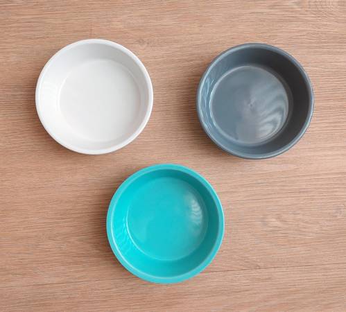 PET BOWL Small Assorted FEED ME, THIRTSY Ceramic 5" 1