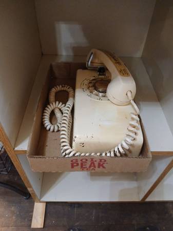 rotary dial wall telephone - white 1