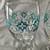 Set of Two 1970s Libbey Goblets with Turquoise Floral/Atomic Pattern 7" tall 1 thumbnail