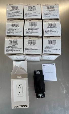 Black Lutron Caseta Dimmers and Outlets 1