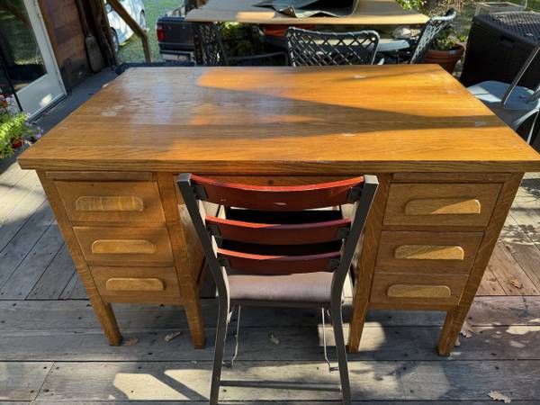 Vintage Oak Desk 1