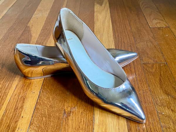 Bata Metallic Rose Gold Ballerina Shoes 1