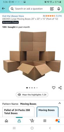 Free large moving boxes (12), good condition 1