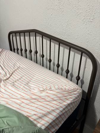 Brown Metal Platform Bed Frame 1