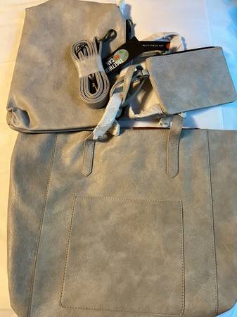 3 piece vegan tote leather bag  purse set mona b 1