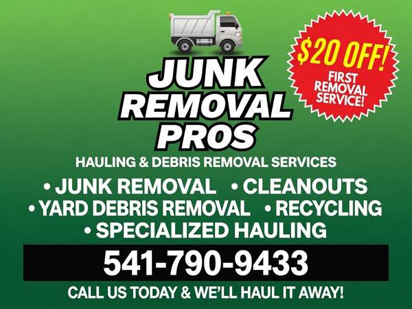 🚚 Junk Removal - $20 OFF First Time Customers - Eugene/Springfield 1
