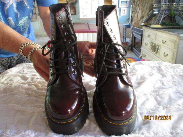 Dr. Martens Vegan Jadon Cherry Red Platform Boot 1