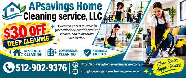Save $30 on  Deep & Move in/out cleaning-Book Online 1