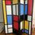 Room divider Mondrian style vintage  privacy screen 4 panels 6 ft tall 12 thumbnail