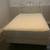 Vintage white enameled iron and brass full size bed 3 thumbnail