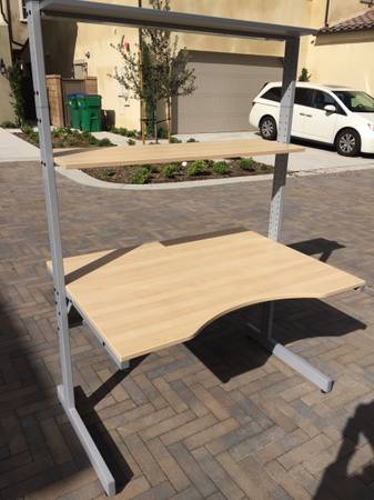 Standing Desk / Workstation with Shelf – Heavy Duty Frame 1