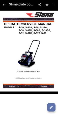 Stone plate compactor,, walk behind 1
