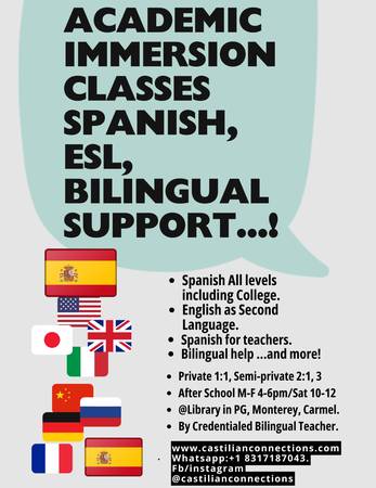 Academic Immersion Classes (Spanish, ESL, Bilingual Ed) 1
