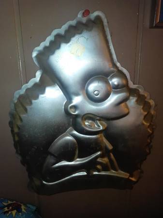 Vintage The Simpsons Bart Simpson cake pan metal 1