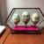 THREE VINTAGE HAND PAINTED EGGS IN DISPLAY CASE-ASIAN 2 thumbnail