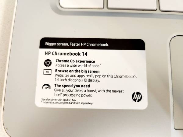 HP Chromebook 14-Q063CL | Intel Celeron 1.4GHz | 4GB RAM | 32GB SSD | Chrome OS - $65 (Oceanside)63470808580993122